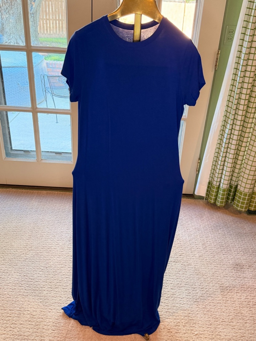 Coolibar Royal Blue Short-Sleeve Maxi Dress